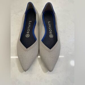 Rothy's Dove‎ Gray Knit Fabric Slip-On Pointed-Toe Ballet Flats Women’s Size 7.5